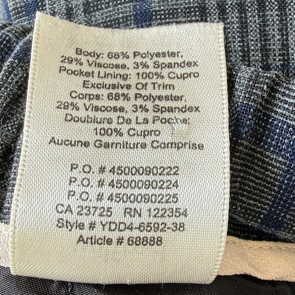 Aritzia Wilfred Women’s Cropped Pants Size 6 Checkered Navy and Gray - Picture 7 of 7